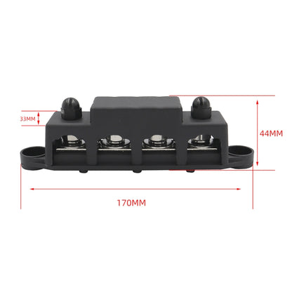 Red M10 Stud RV Ship High Current Power Distribution Terminal Block with Cover - In Car by buy2fix | Online Shopping UK | buy2fix