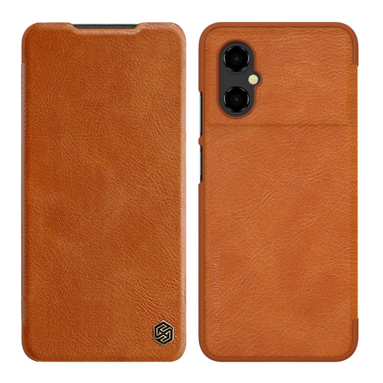 For Xiaomi Poco M4 5G NILLKIN QIN Series Crazy Horse Texture Leather Phone Case(Brown) - Xiaomi Cases by NILLKIN | Online Shopping UK | buy2fix