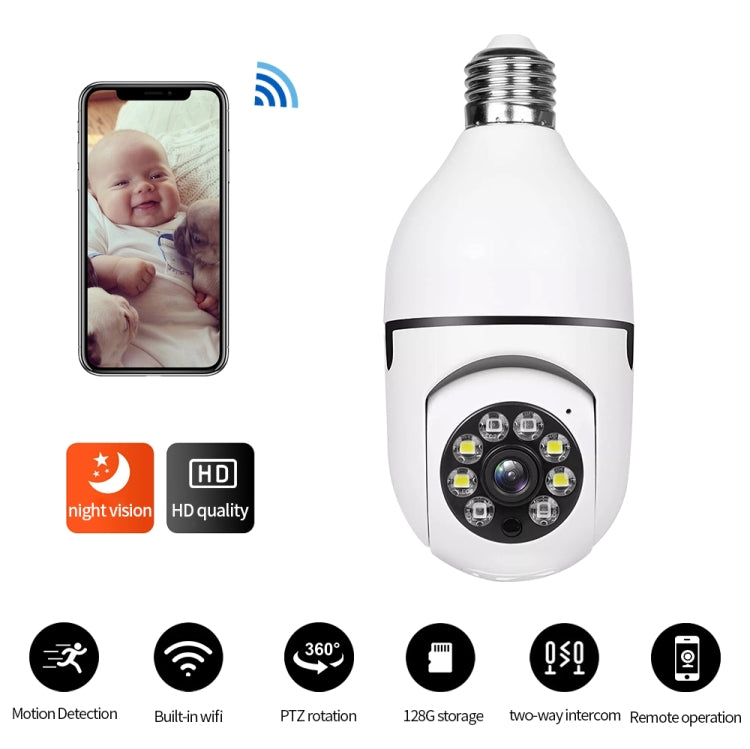 A6 2MP HD Light Bulb WiFi Camera Support Motion Detection/Two-way Audio/Night Vision/TF Card With 16G Memory Card - Security by buy2fix | Online Shopping UK | buy2fix