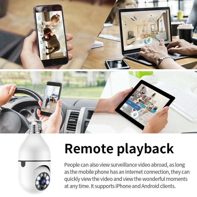 A6 2MP HD Light Bulb WiFi Camera Support Motion Detection/Two-way Audio/Night Vision/TF Card With 8G Memory Card - Security by buy2fix | Online Shopping UK | buy2fix