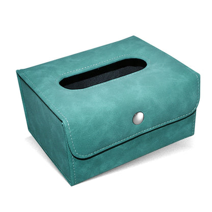 Car Hanging Type Tissue Box Sheepskin Leather Facial Tissue Case(Blue) - In Car by buy2fix | Online Shopping UK | buy2fix