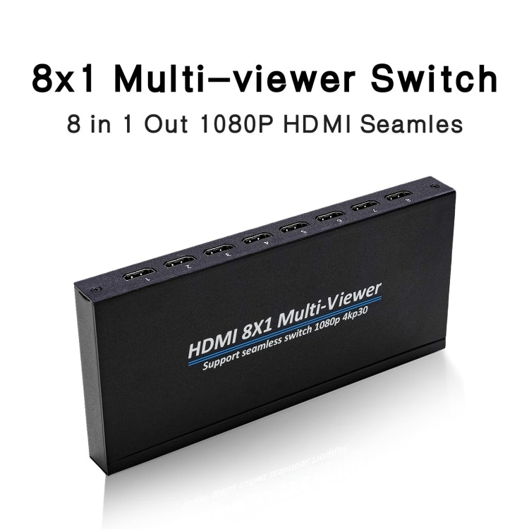 NK-818 HDMI 8x1 Multi-Viewer Supports Seamless Switch 1080P, US Plug - Switch by buy2fix | Online Shopping UK | buy2fix