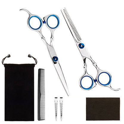 7 PCS Professional Hair Cutting Thinning Scissor Hairdressing Flat Shear Scissors Kit(Blue) - Hair Trimmer by buy2fix | Online Shopping UK | buy2fix