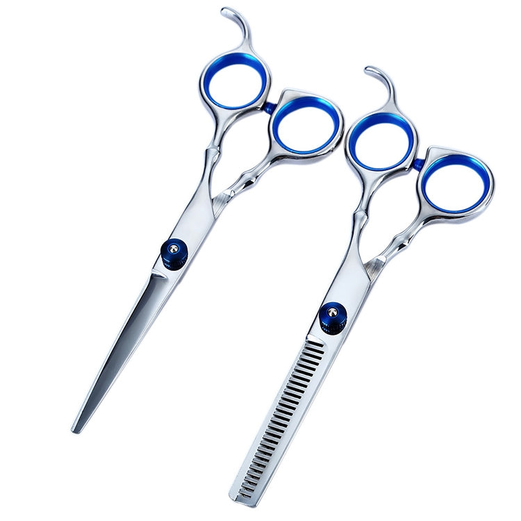 12 PCS Professional Hair Cutting Thinning Scissor Hairdressing Flat Shear Scissors Kit(Blue) - Hair Trimmer by buy2fix | Online Shopping UK | buy2fix