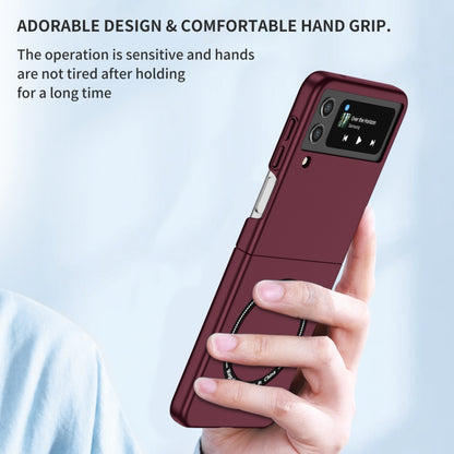 For Samsung Galaxy Z Flip4 Magsafe Magnetic Folding PC Phone Case(Wine Red) - Galaxy Z Flip4 5G Cases by buy2fix | Online Shopping UK | buy2fix