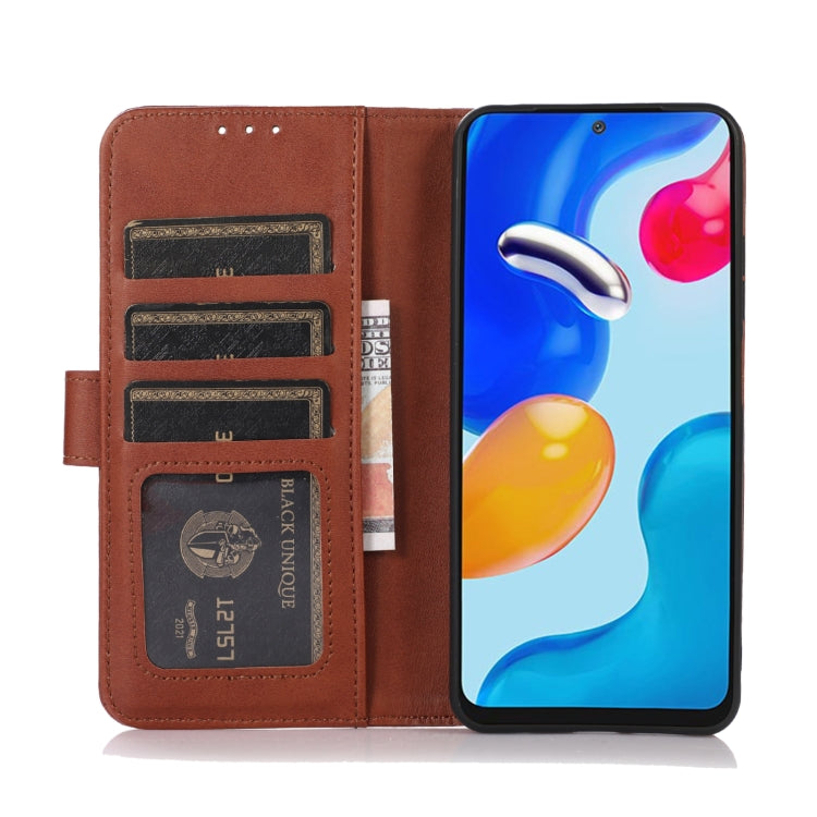 For Xiaomi Poco M5 4G/Poco M4 5G/M5 5G Cow Texture Leather Phone Case(Brown) - Poco M5 Cases by buy2fix | Online Shopping UK | buy2fix