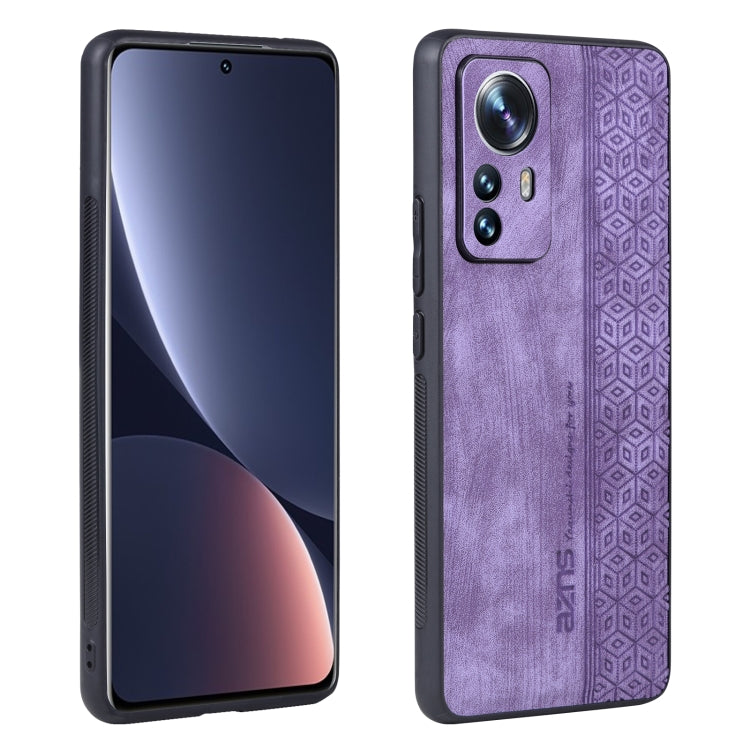 For Xiaomi 12 Pro / 12S Pro AZNS 3D Embossed Skin Feel Phone Case(Purple) - Xiaomi Cases by AZNS | Online Shopping UK | buy2fix