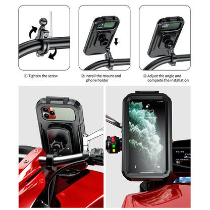 M18L-A1 Motorcycle / Bicycle Handlebar Wireless Charging Waterproof Box Mobile Phone Holder - In Car by buy2fix | Online Shopping UK | buy2fix