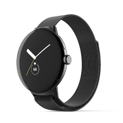 For Google Pixel Watch Milanese Stainless Steel Metal Watch Band(Black) - Smart Wear by buy2fix | Online Shopping UK | buy2fix