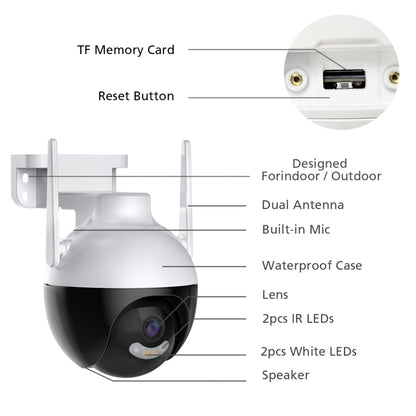 QX62 4MP HD Wireless WiFi Smart Surveillance Camera, Specification:US Plug - Security by buy2fix | Online Shopping UK | buy2fix