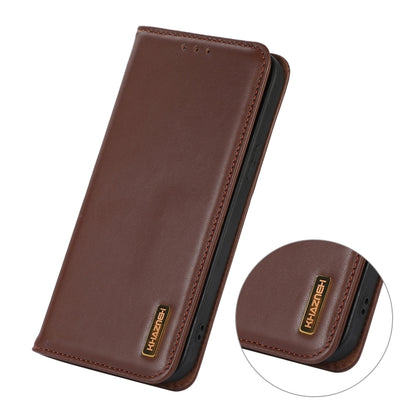 For Samsung Galaxy S23+ 5G KHAZNEH Nappa Top Layer Cowhide Leather Phone Case(Brown) - Galaxy S23+ 5G Cases by buy2fix | Online Shopping UK | buy2fix