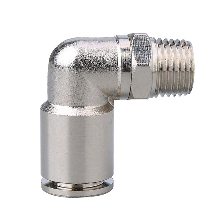 PL6-04 LAIZE Nickel Plated Copper Elbow Male Thread Pneumatic Quick Fitting Connector -  by LAIZE | Online Shopping UK | buy2fix