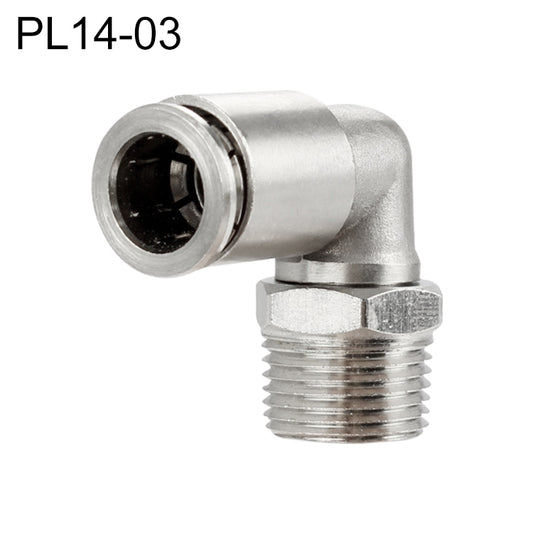 PL14-03 LAIZE Nickel Plated Copper Elbow Male Thread Pneumatic Quick Fitting Connector -  by LAIZE | Online Shopping UK | buy2fix