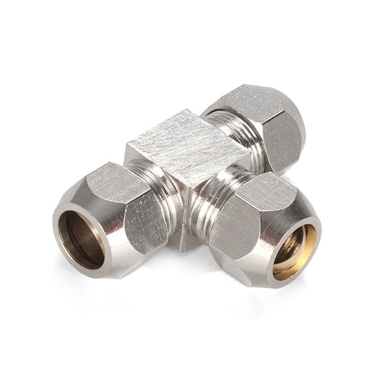 KT-PE-10 LAIZE Nickel Plated Copper T Type Tee Pneumatic Quick Fitting Copper Pipe Connector -  by LAIZE | Online Shopping UK | buy2fix