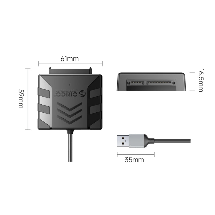 ORICO UTS1 USB 3.0 2.5-inch SATA HDD Adapter with 12V 2A Power Adapter, Cable Length:0.3m(AU Plug) - USB to IDE / SATA by ORICO | Online Shopping UK | buy2fix