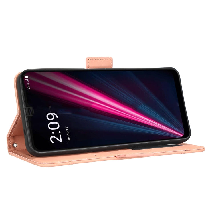 For T-Mobile REVVL 6 Pro 5G Skin Feel Calf Texture Card Slots Leather Phone Case(Pink) - More Brand by buy2fix | Online Shopping UK | buy2fix