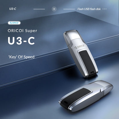 ORICO USB Flash Drive, Read: 100MB/s, Write: 50MB/s, Memory:64GB, Port:Type-C(Silver) - USB Flash Drives by ORICO | Online Shopping UK | buy2fix