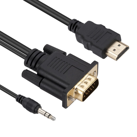 HDMI to VGA Adapter Cable with Audio, Length 1.8m - Cable by buy2fix | Online Shopping UK | buy2fix