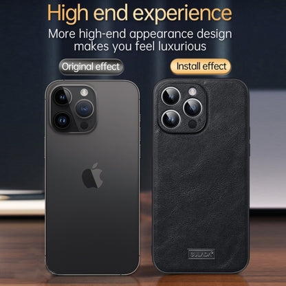 For iPhone 14 Pro SULADA Shockproof TPU + Handmade Leather Phone Case(Brown) - iPhone 14 Pro Cases by SULADA | Online Shopping UK | buy2fix