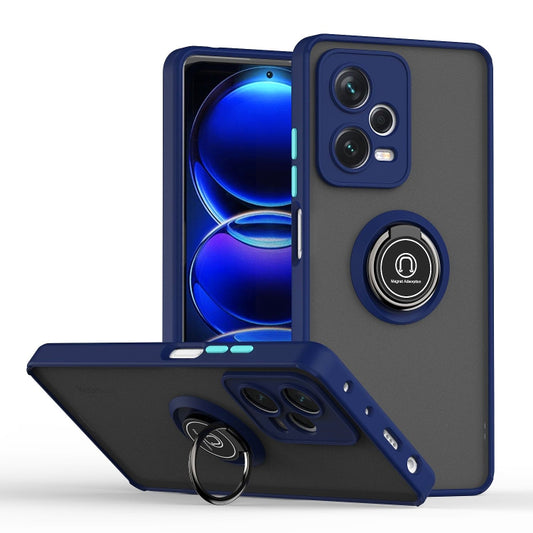 For Xiaomi Redmi Note 12 Pro 5G China Q Shadow 1 Series TPU + PC Ring Holder Phone Case(Royal Blue) - Note 12 Pro Cases by buy2fix | Online Shopping UK | buy2fix
