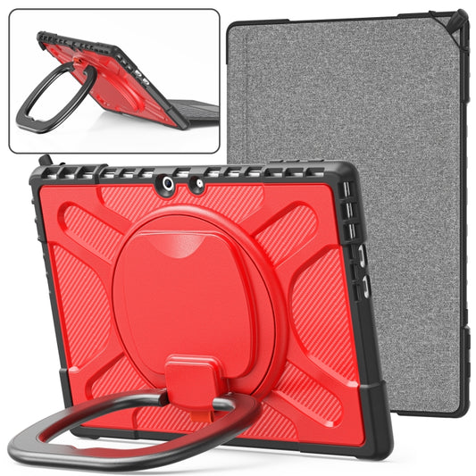 For MicroSoft Surface Pro 9 Handle Rotatable Kickstand Shockproof Tablet Case(Red) - Others by buy2fix | Online Shopping UK | buy2fix