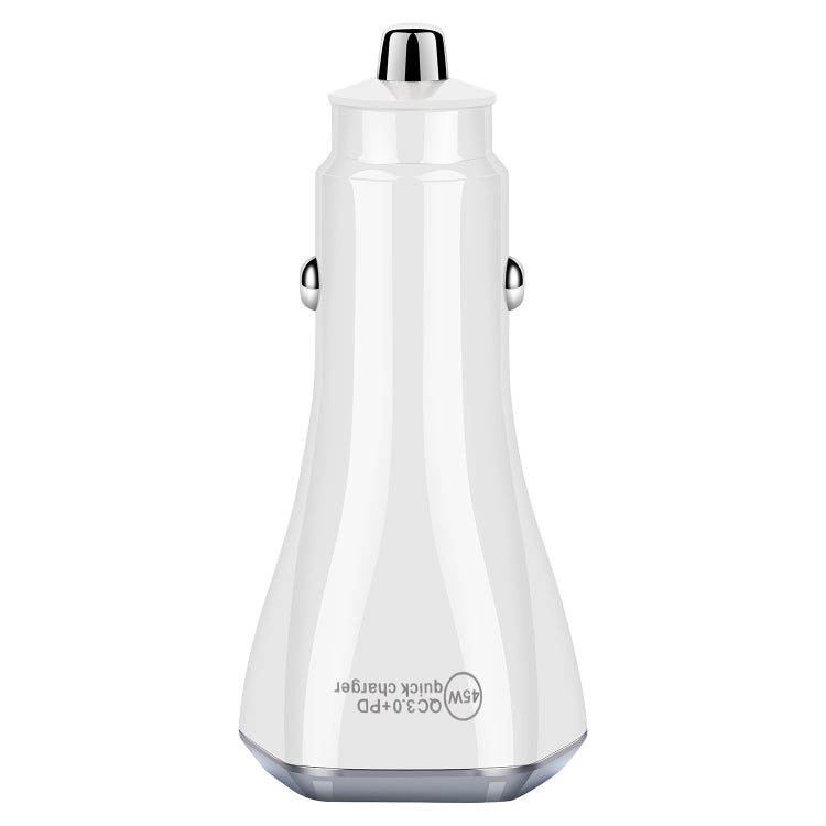 ACC-319PD 45W USB+Dual Type-C Fast Charge Car Charger(White) - In Car by buy2fix | Online Shopping UK | buy2fix