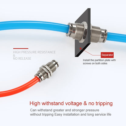 PM-6 LAIZE Nickel Plated Copper Bulkhead Straight Pneumatic Quick Connector -  by LAIZE | Online Shopping UK | buy2fix