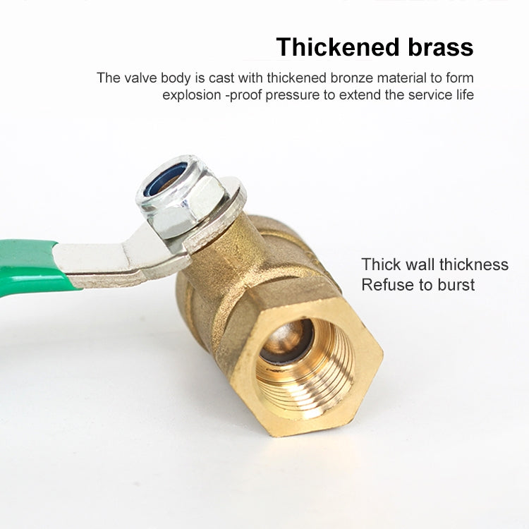 LAIZE Pneumatic Hose Connector Thickened Brass Ball Valve, Size:Double Outside 2 Point 1/4 inch -  by LAIZE | Online Shopping UK | buy2fix