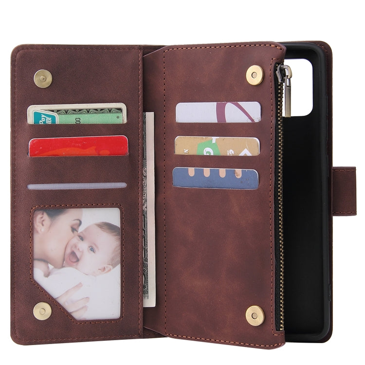 For Galaxy A51 Multifunctional Horizontal Flip Leather Case, with Card Slot & Holder & Zipper Wallet & Photo Frame(Coffee) - Samsung Accessories by buy2fix | Online Shopping UK | buy2fix