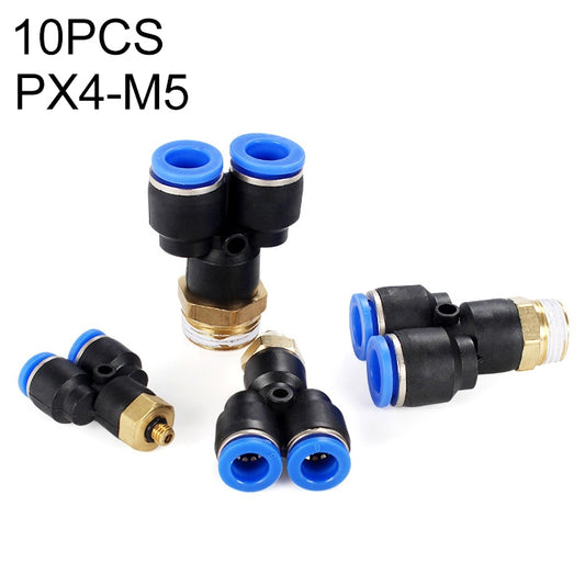 PX4-M5 LAIZE 10pcs Plastic Y-type Tee Male Thread Pneumatic Quick Connector -  by LAIZE | Online Shopping UK | buy2fix