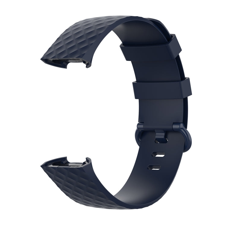 Color Buckle TPU Wrist Strap Watch Band for Fitbit Charge 4 / Charge 3 / Charge 3 SE, Size: L(Navy Blue) - Smart Wear by buy2fix | Online Shopping UK | buy2fix