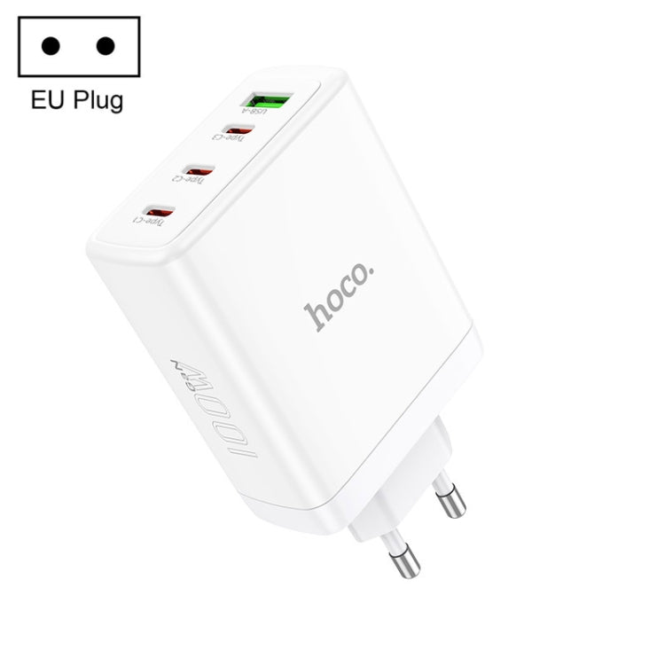 hoco N31 Leader PD 100W USB+Three USB-C/Type-C Interface Fast Charger, EU Plug(White) -  by hoco | Online Shopping UK | buy2fix