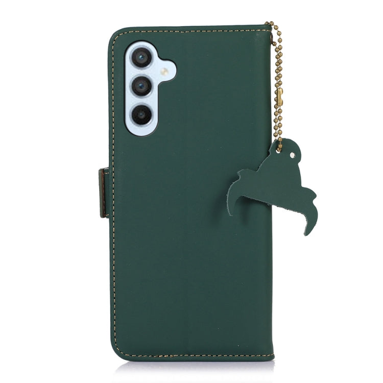 For Samsung Galaxy A54 5G Genuine Leather Magnetic RFID Leather Phone Case(Green) - Galaxy Phone Cases by buy2fix | Online Shopping UK | buy2fix