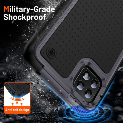 For Samsung Galaxy A22 5G PC + TPU Shockproof Protective Phone Case(Grey+Black) - Galaxy Phone Cases by buy2fix | Online Shopping UK | buy2fix