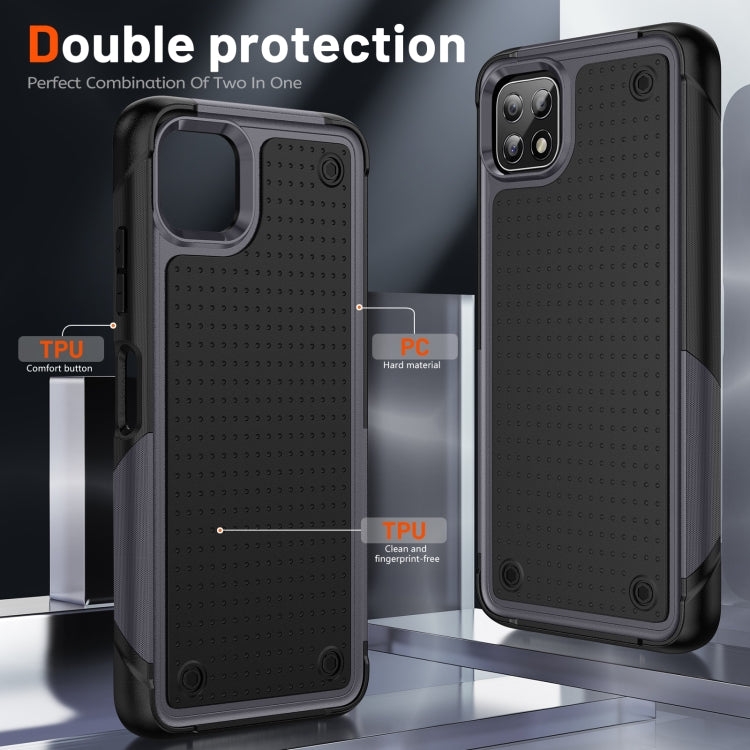 For Samsung Galaxy A22 5G PC + TPU Shockproof Protective Phone Case(Grey+Black) - Galaxy Phone Cases by buy2fix | Online Shopping UK | buy2fix