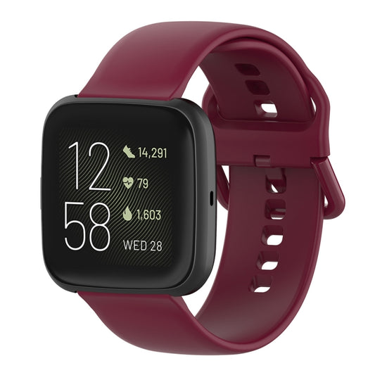 23mm Color Buckle Silicone Wrist Strap Watch Band for Fitbit Versa 2 / Versa / Versa Lite / Blaze, Size: S(Wine Red) - Smart Wear by buy2fix | Online Shopping UK | buy2fix