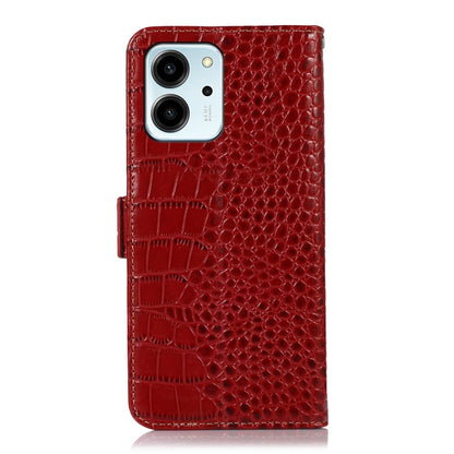 For Honor 80 SE Crocodile Top Layer Cowhide Leather Phone Case(Red) - Honor Cases by buy2fix | Online Shopping UK | buy2fix