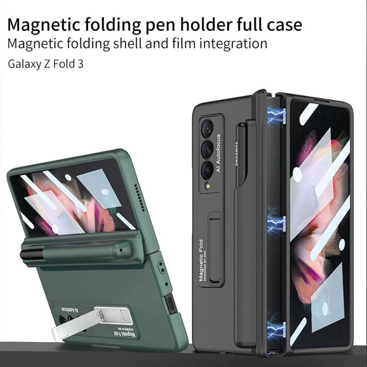 For Samsung Galaxy Z Fold3 5G GKK Full Coverage Magnetic Fold Hinge Shockproof Phone Case with Pen Slots(Grey) - Galaxy Phone Cases by GKK | Online Shopping UK | buy2fix