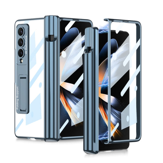 For Samsung Galaxy Z Fold4 GKK Magnetic Fold Hinge Shockproof Phone Case with Pen Slots(Blue) - Galaxy Z Fold4 5G Cases by GKK | Online Shopping UK | buy2fix