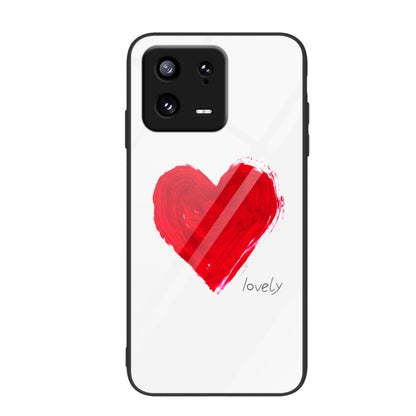 For Xiaomi 13 Colorful Painted Glass Phone Case(Love) - 13 Cases by buy2fix | Online Shopping UK | buy2fix