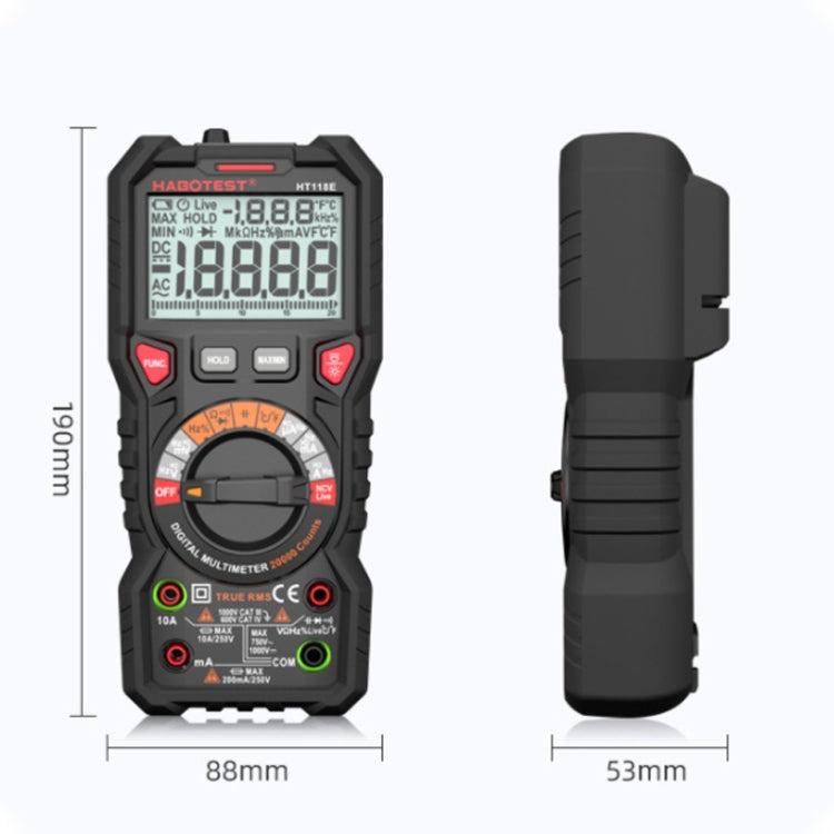 HABOTEST HT118E Handheld High-precision Full Gear Fire Prevention Digital Multimeter - Digital Multimeter by HABOTEST | Online Shopping UK | buy2fix