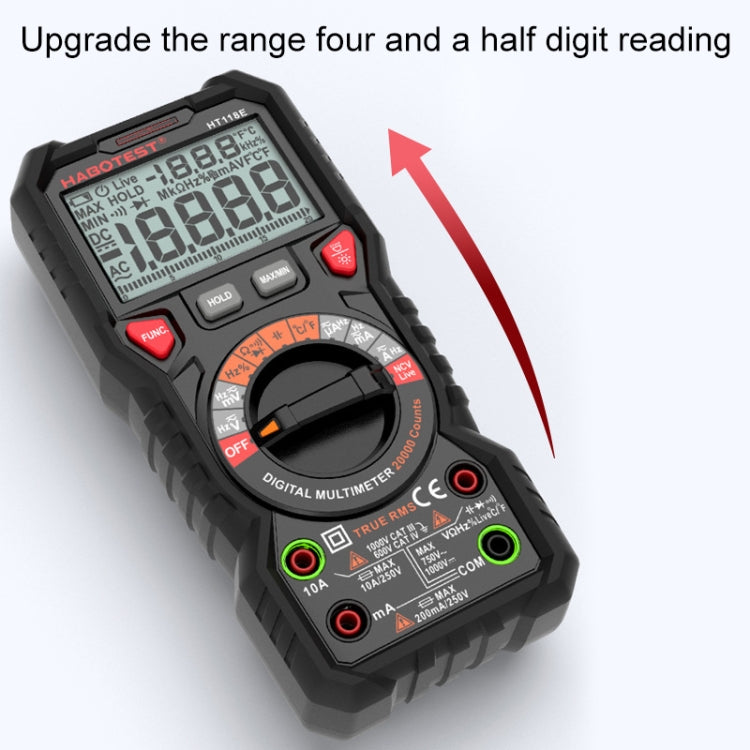 HABOTEST HT118E Handheld High-precision Full Gear Fire Prevention Digital Multimeter - Digital Multimeter by HABOTEST | Online Shopping UK | buy2fix