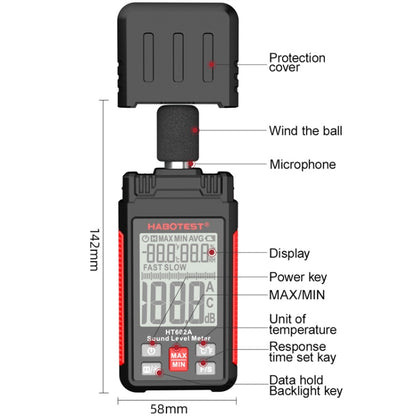 HABOTEST HT602 Multifunctional Digital Display Noise Decibel Tester - Electronic Test by HABOTEST | Online Shopping UK | buy2fix