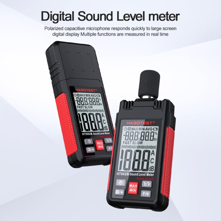 HABOTEST HT602B Multifunctional Digital Display Noise Decibel Tester - Consumer Electronics by buy2fix | Online Shopping UK | buy2fix