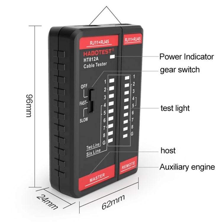 HABOTEST HT812A 2 in 1 Telephone Line Network Line Tester - Other Tester Tool by HABOTEST | Online Shopping UK | buy2fix