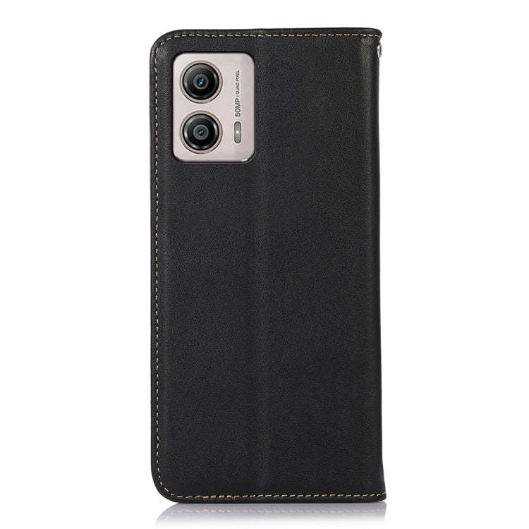 For Motorola Moto G53 5G KHAZNEH Nappa Top Layer Cowhide Leather Phone Case(Black) - Motorola Cases by buy2fix | Online Shopping UK | buy2fix