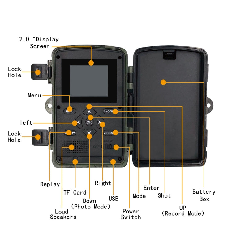 PR4000 2 inch LCD Screen 4K Infrared Night Vision Wild Animal Hunting Tracking Camera - Hunting Cameras by buy2fix | Online Shopping UK | buy2fix