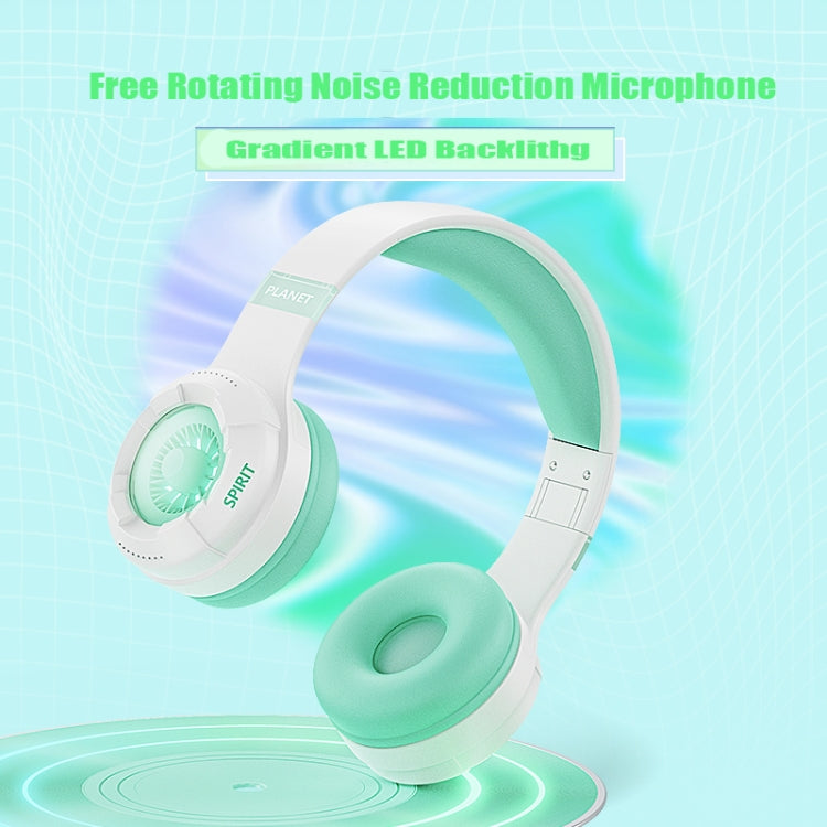 KE25 RGB Light Wireless Stereo Music Bluetooth Headset(Green) - Apple Accessories by buy2fix | Online Shopping UK | buy2fix
