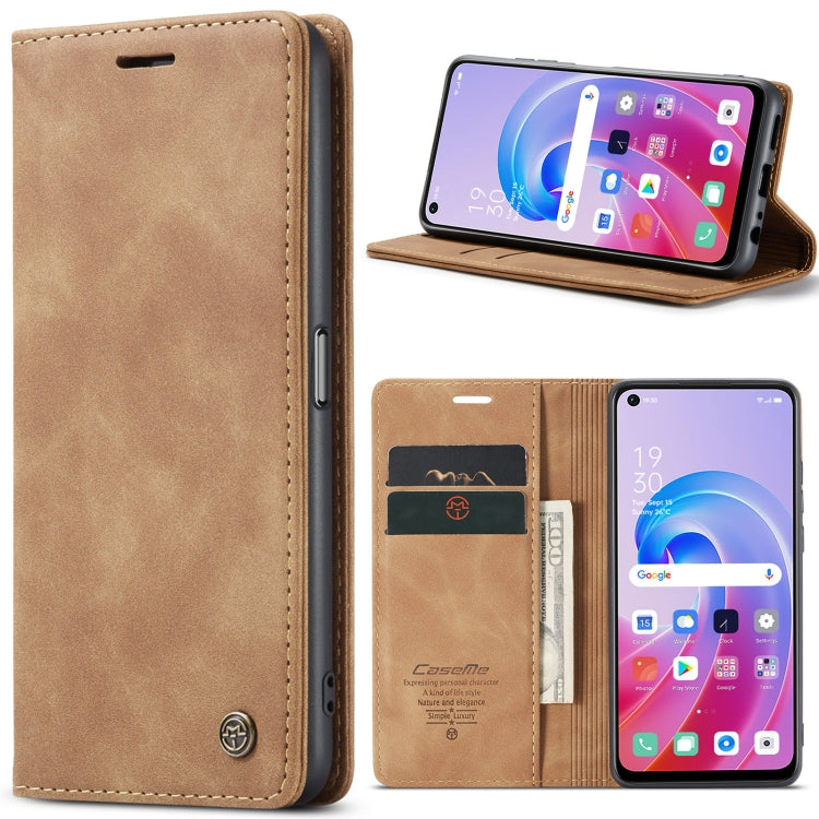 CaseMe 013 Multifunctional Horizontal Flip Leather Phone Case For OPPO A96 4G / A36 4G／A76 4G／K10 4G ／Realme 9i 4G (Brown) - OPPO Cases by CaseMe | Online Shopping UK | buy2fix