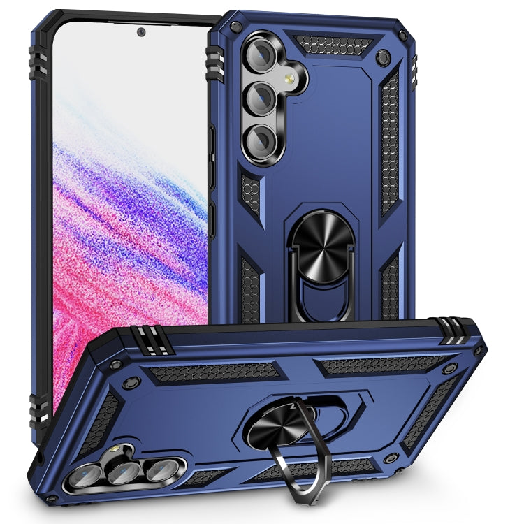 For Samsung Galaxy A54 Shockproof TPU + PC Phone Case with Holder(Blue) - Galaxy Phone Cases by buy2fix | Online Shopping UK | buy2fix